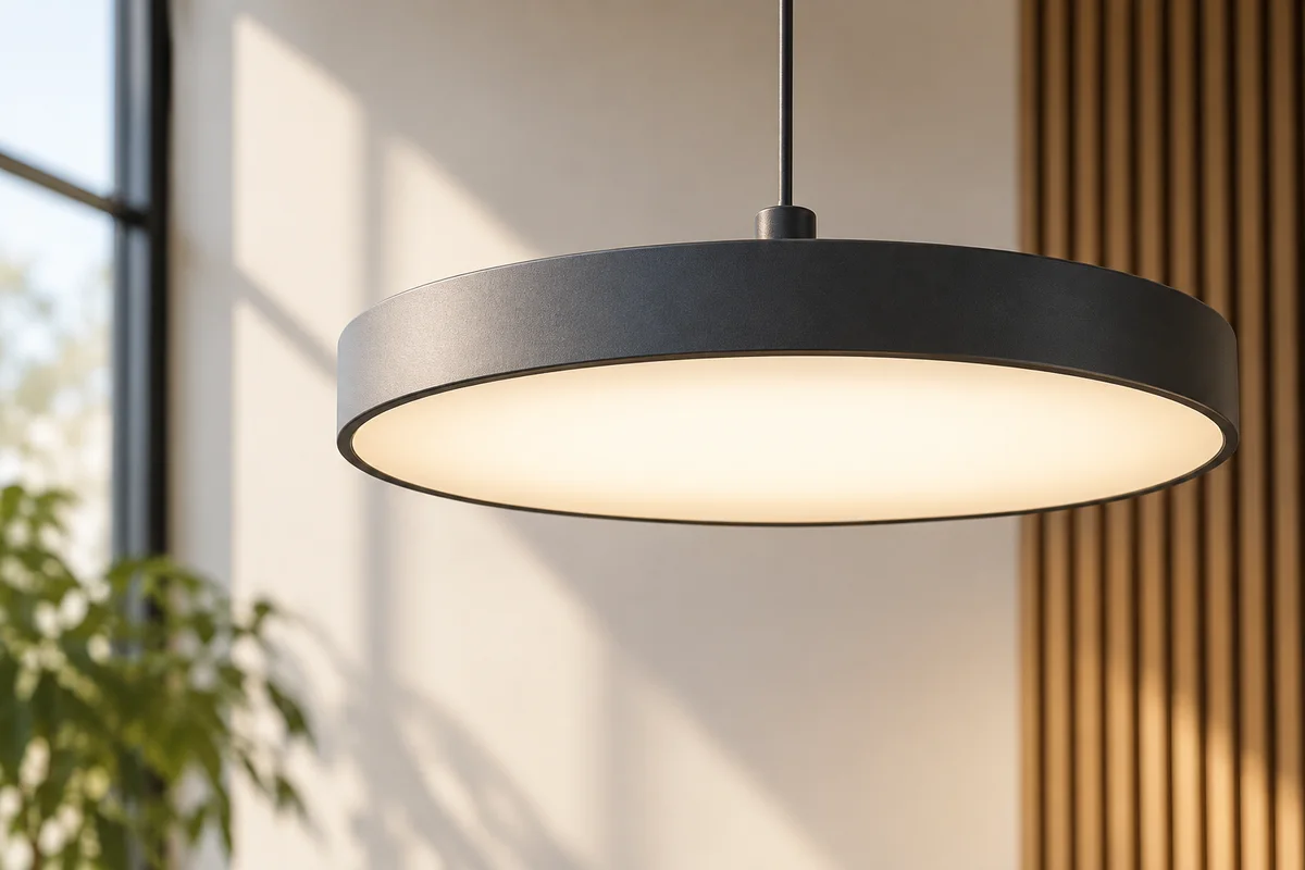 Détail d’un luminaire sans marque, illustration générique.
