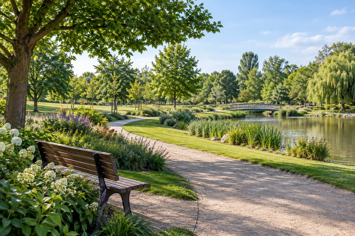 Parc public générique, illustration générique.