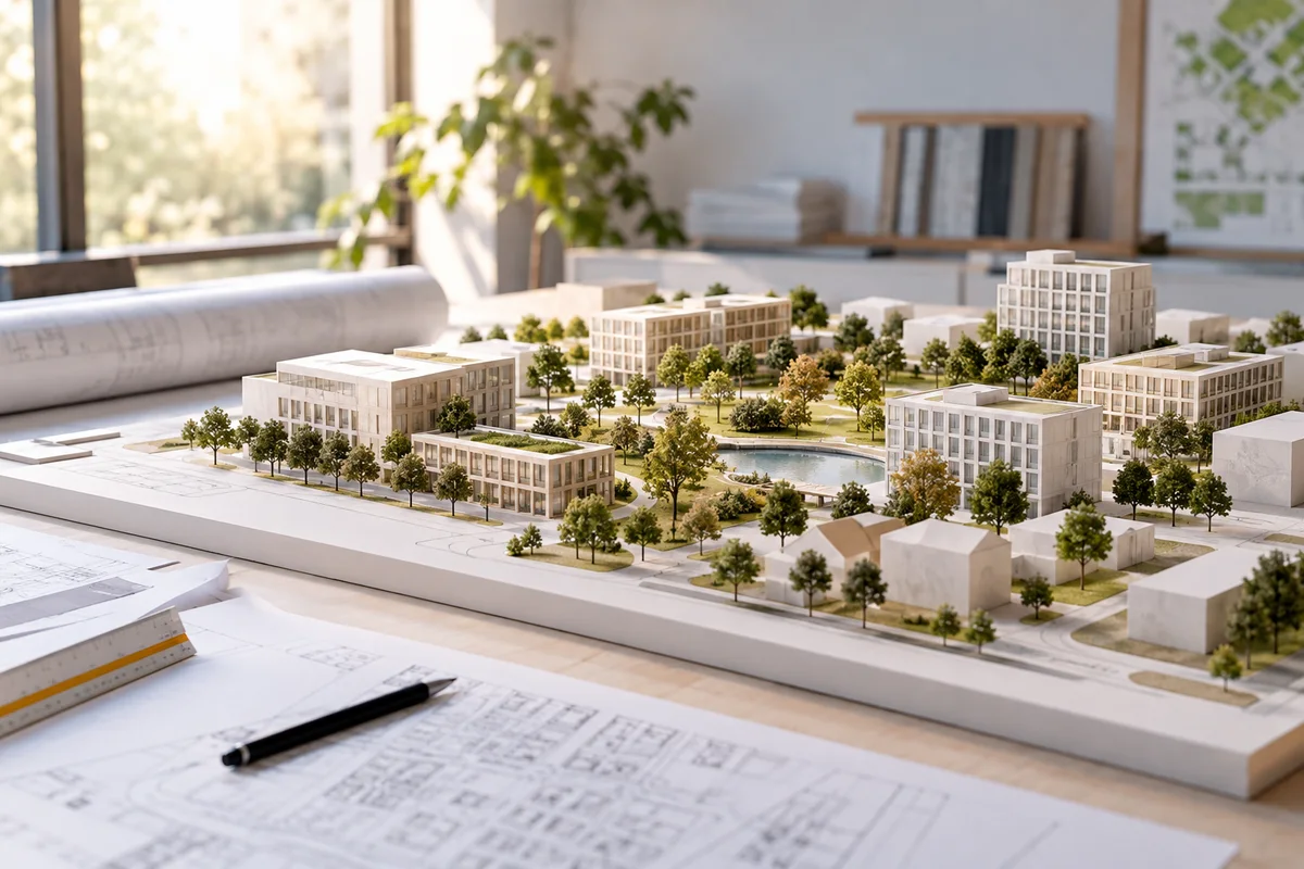 Maquette physique de projet générique, illustration générique.