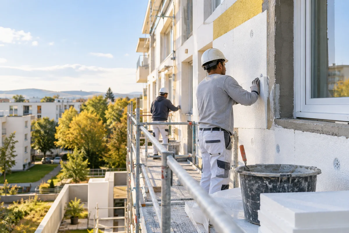 Chantier de rénovation de logements, illustration générique.