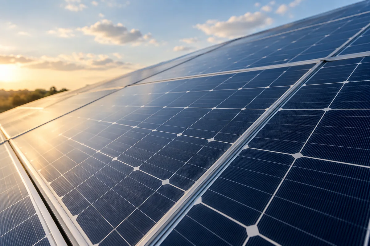 Détail de cellules photovoltaïques, illustration générique.